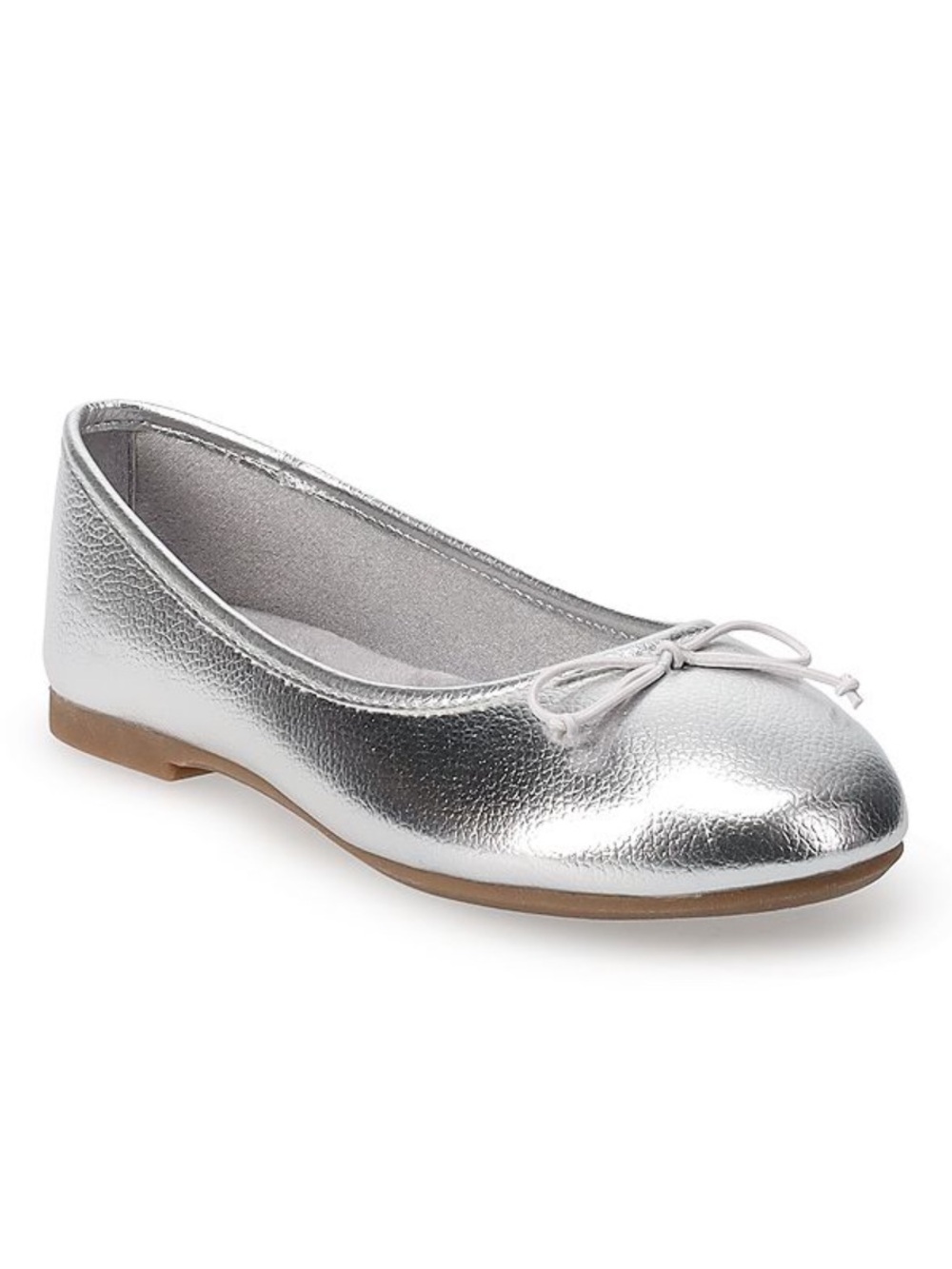 Girls Uma Silver Ballet Flats Shoes